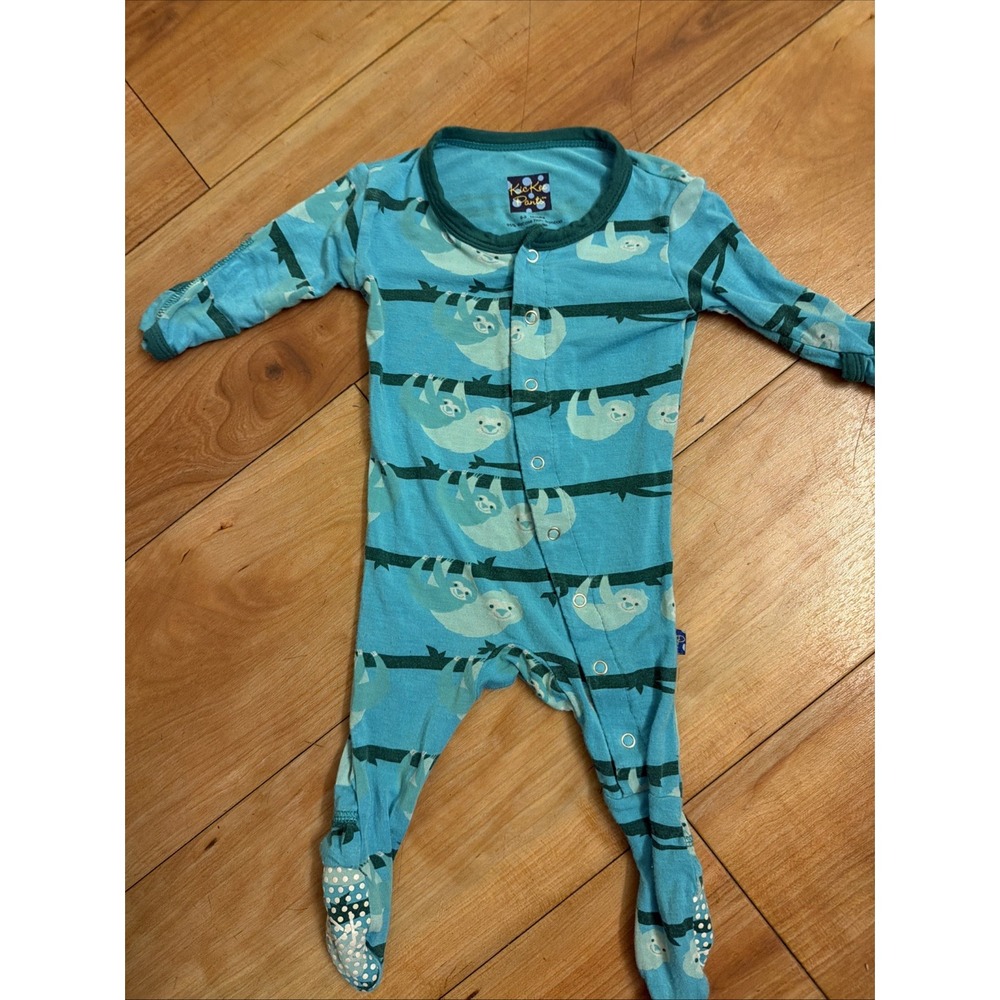 Kickee Pants Baby Boys 0-3 Months Sloths Footed Sleeper Pajamas Bamboo